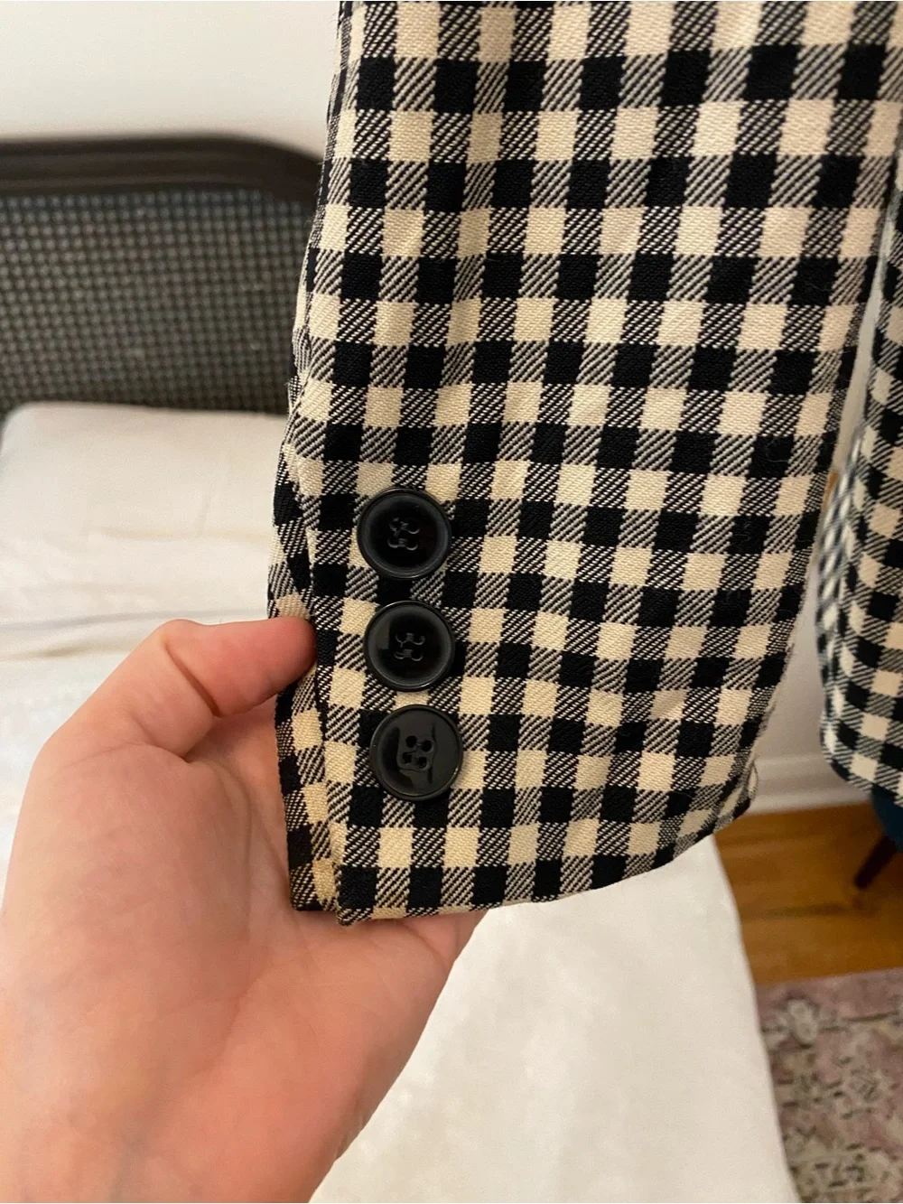 Christian Dior The Suit Vintage Wool Gingham Double-Breasted Jacket